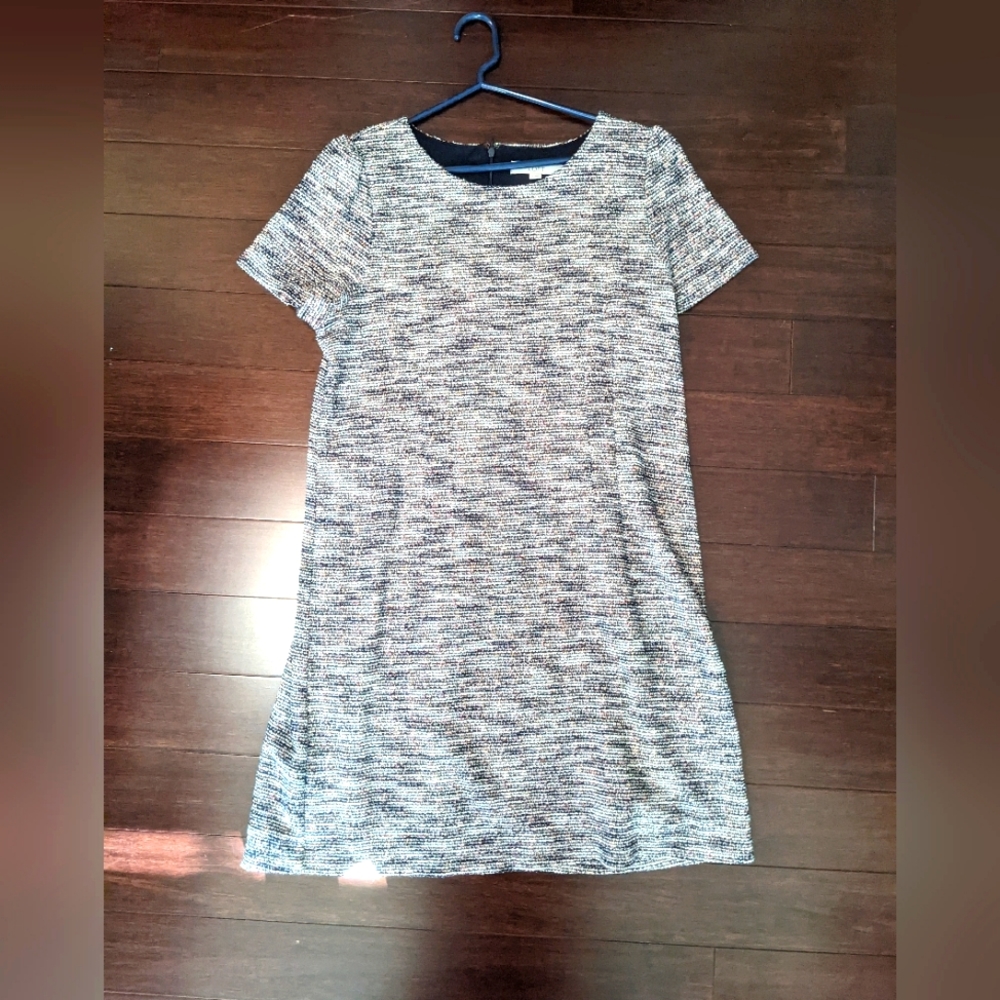 Comfy Loft Boucle Shift Dress 👗 Size 14, multicolor black/white
